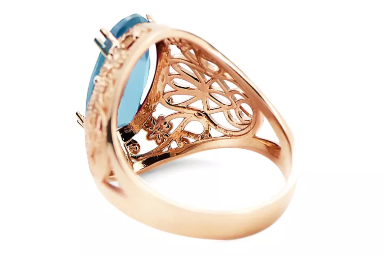 Original Vintage 14K Rose Gold Aquamarine Ring Vintage style vrc074r